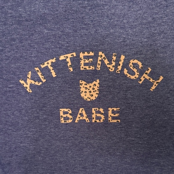Kittenish Blue Long Sleeve Tee with Gold Accents - Picture 2 of 8